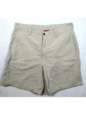The North Face Cargo Shorts Khaki Tan 100% Nylon Outdoors Hiking Men's Size 36